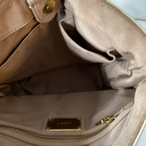 Crew Raffia Cotton Cream Leather Bag W Crossover Strap - Picture 7 of 8